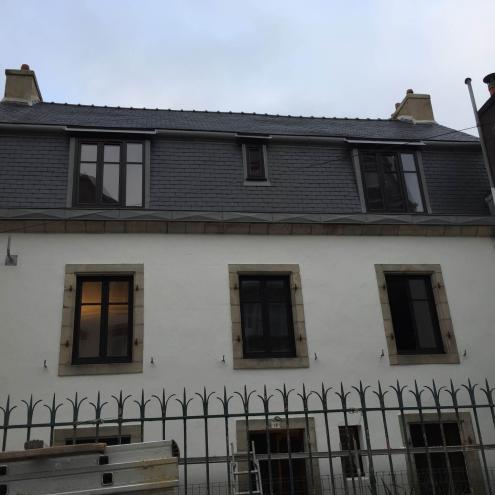 Création d'un membron et devant de socle en zinc quartz