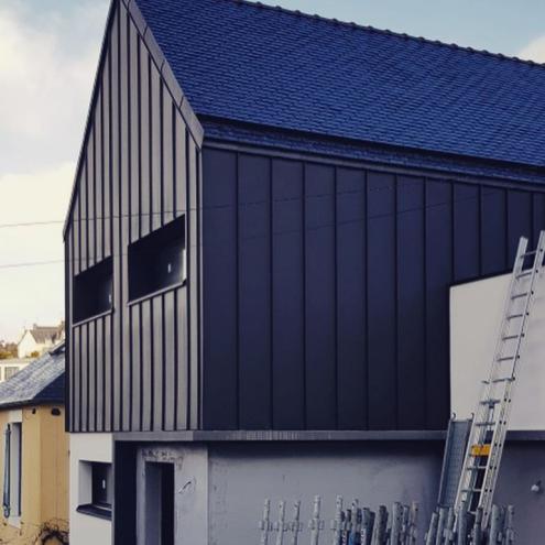 Pose d'un bardage à Quimper