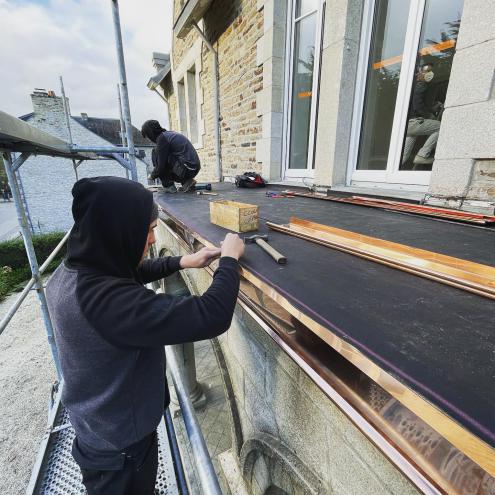 Réalisation d'un balcon plomb à Fouesnant