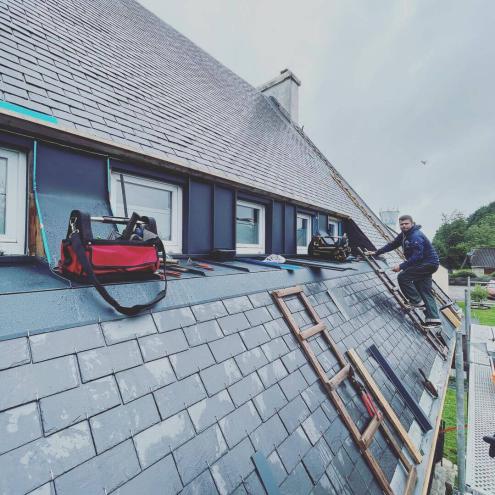 Rénovation d'une toiture sur la commune de Pleuven