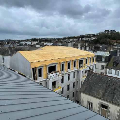 Chantier de couverture à Quimper