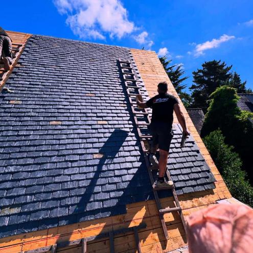 Pose d'une nouvelle toiture à Pont-l'Abbé (29120)