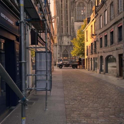 Chantier de couverture au centre-ville de Quimper (29000)