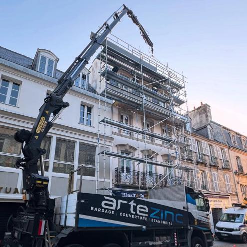 Chantier de couverture au centre-ville de Quimper (29000)